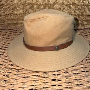 Orvis Tan Safari Hat with Brown lather band